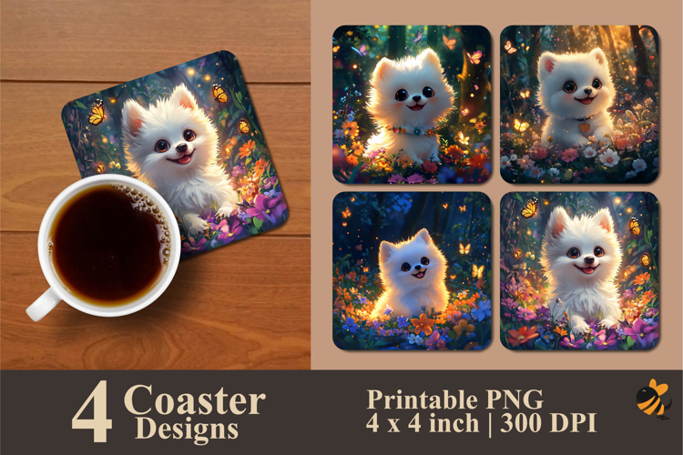 Fantasy Night Cat Coaster Sublimation Design