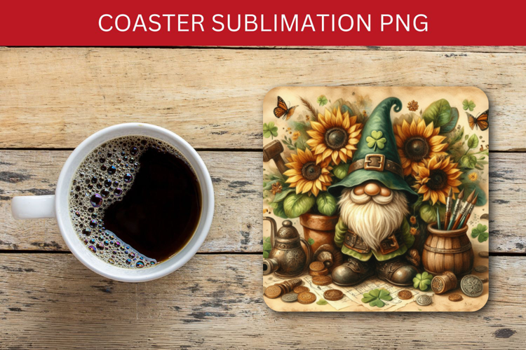 square coaster - st patricks gnome