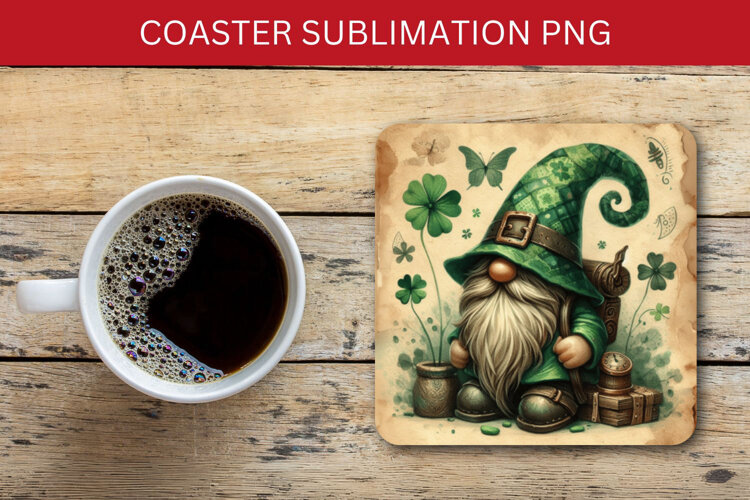 square coaster - st patricks gnome example image 1