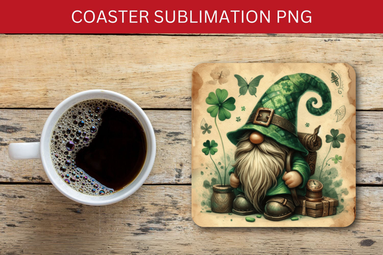 square coaster - st patricks gnome