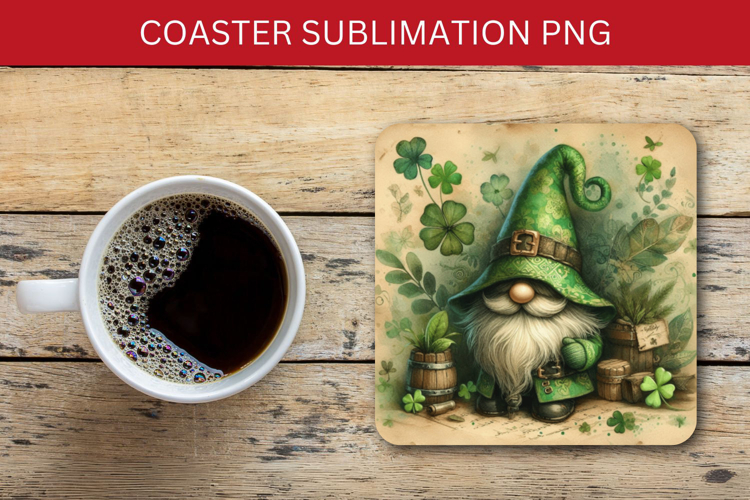 square coaster - st patricks gnome
