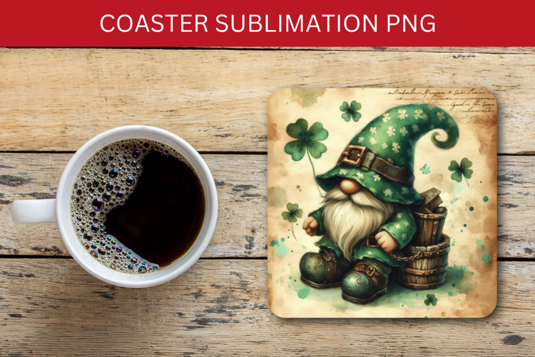 square coaster - st patricks gnome