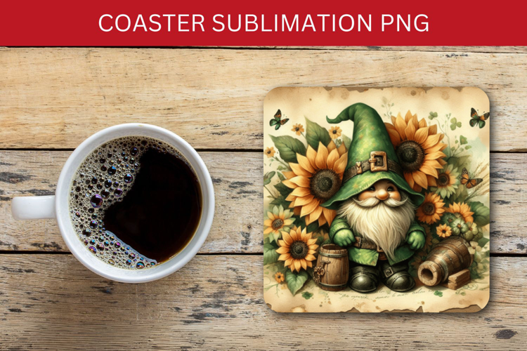 square coaster - st patricks gnome