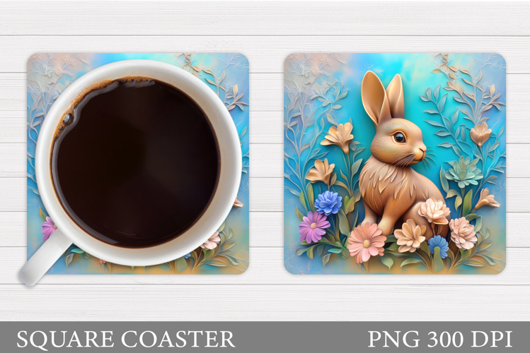 Cute Bunny Coaster Design. Bunny Sublimation