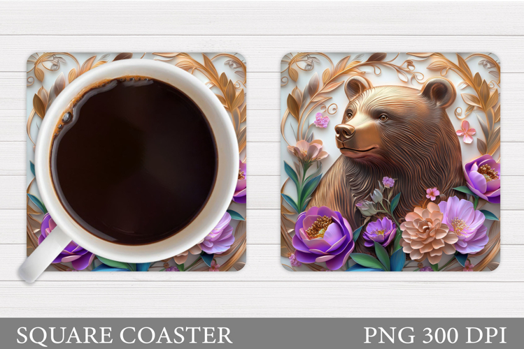 Bear Coaster Design. Bear Sublimation