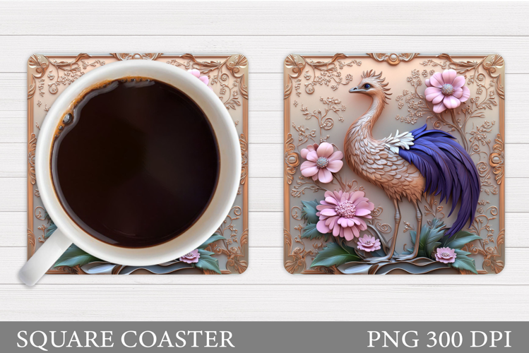 Ostrich Coaster Design. Ostrich Sublimation