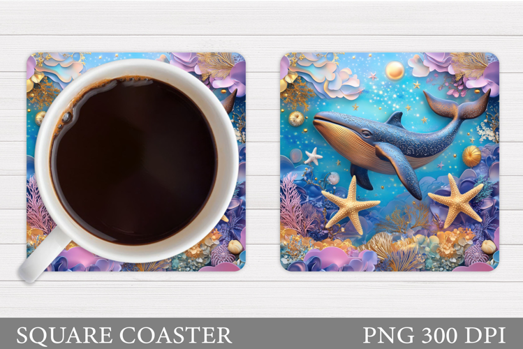 Whale Coaster Design. Whale Coaster Sublimation