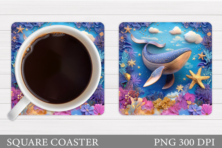 Whale Coaster Design. Whale Sublimation