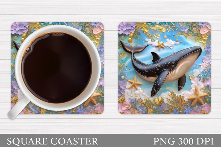 Whale Coaster Design. Whale Coaster Sublimation