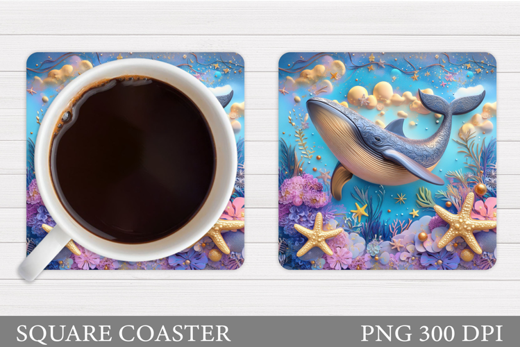 Whale Coaster Design. Whale Sublimation
