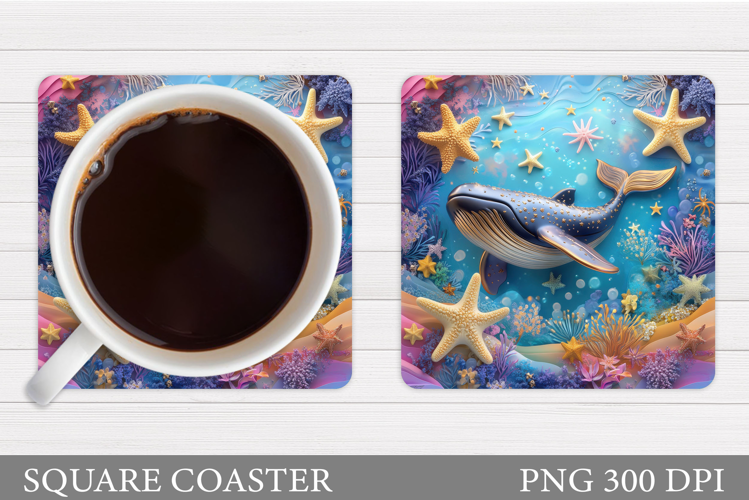 Whale Coaster Design. Whale Sublimation