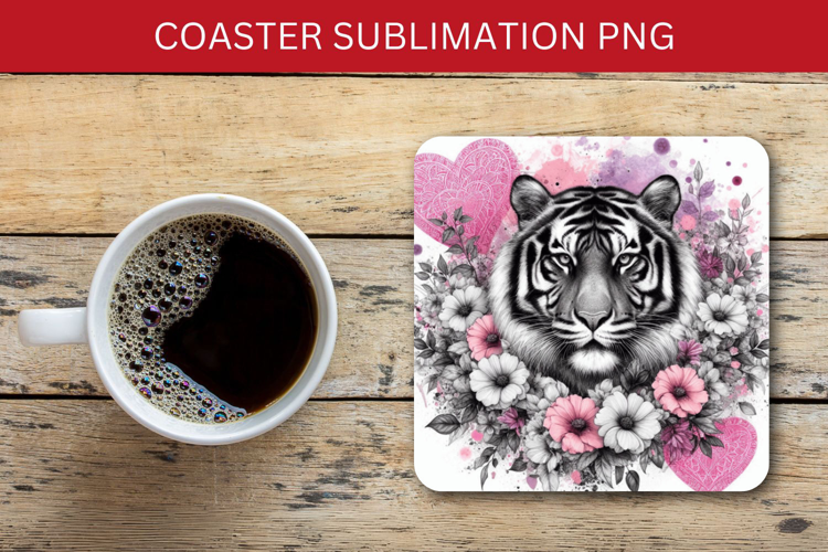square coaster - watercolor tiger