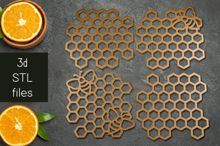 Honey comb coasters, Drink coaster stl file 3d printing
