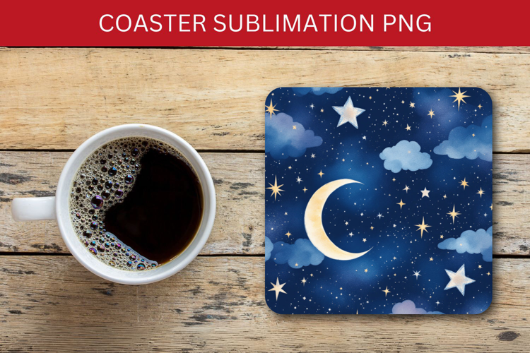 square coaster - moon stars