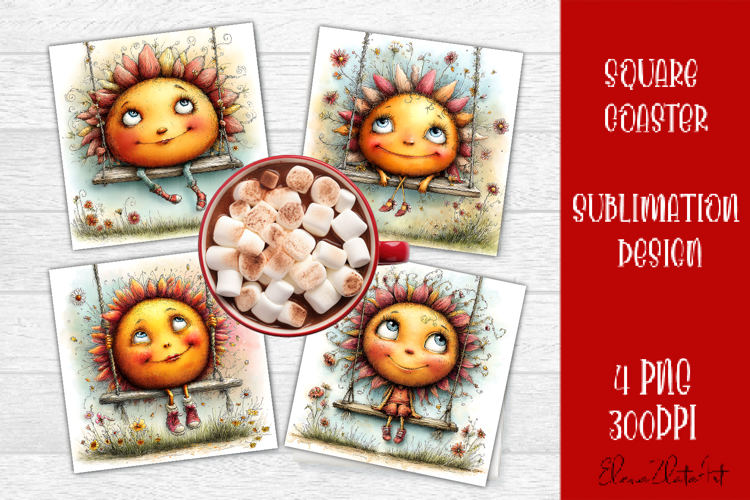 Summer flowers Coaster Design |butterfly Floral png