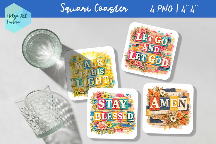 Religious quote, Square Coaster Sublimation