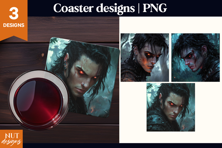 Dark Gothic Halloween Coasters Dark Vampire Warrior Coaster
