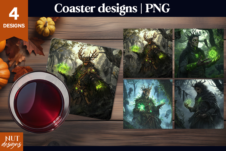 Fantasy Coaster sublimation Dark Forest Druid Coaster