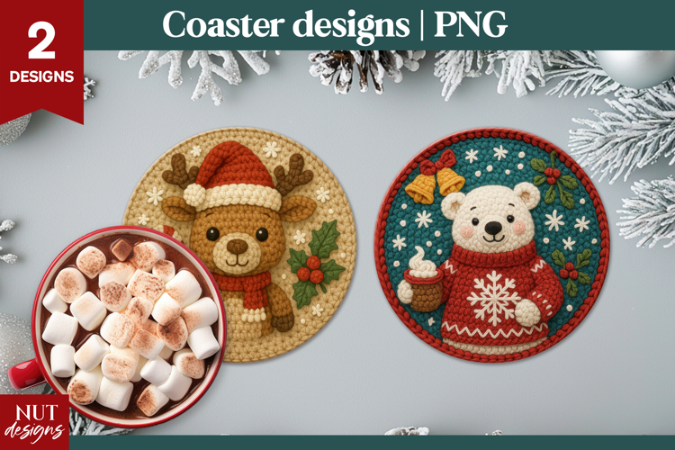 Christmas coaster Crochet Christmas Woodland baby animals