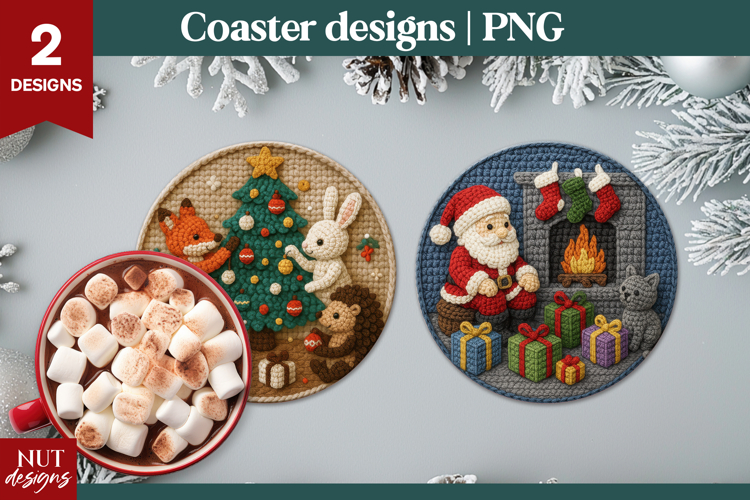 Christmas coaster Crochet Christmas Woodland baby animals