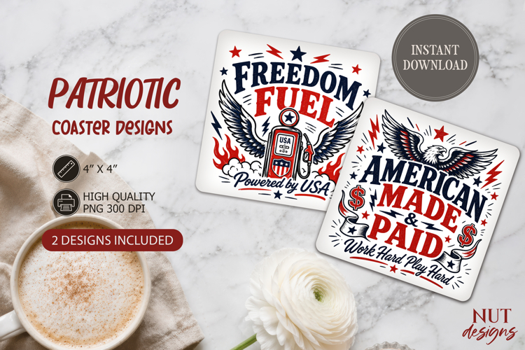 Independence Day Coaster Freedom Fuel Patriotic 4th of July