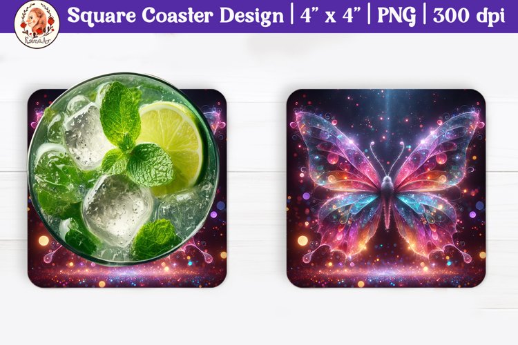 Butterfly Coaster, Square Coaster, Summer Coaster