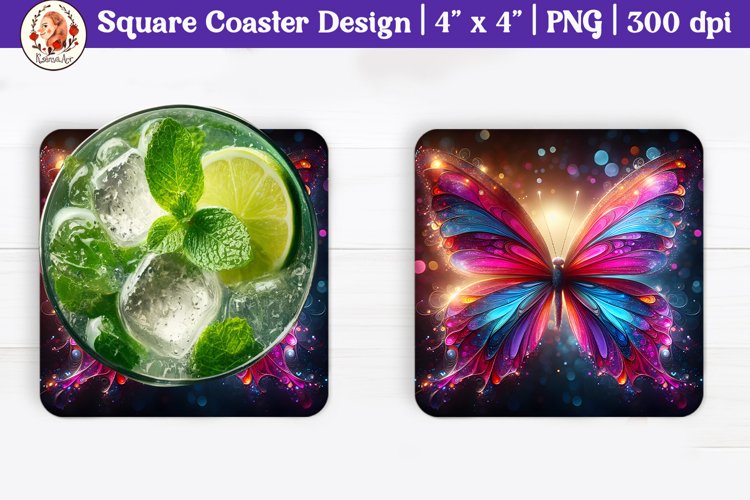 Butterfly Coaster, Square Coaster, Summer Coaster