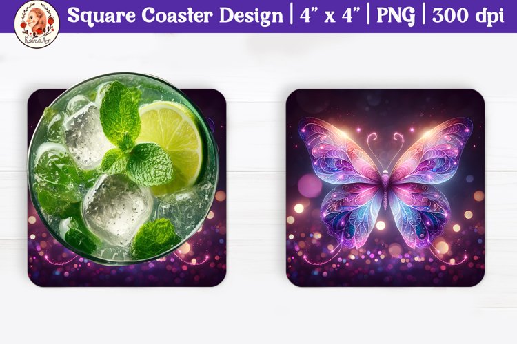 Butterfly Coaster, Square Coaster, Summer Coaster