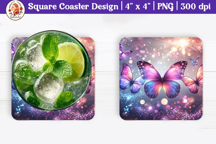 Butterfly Coaster, Square Coaster, Summer Coaster