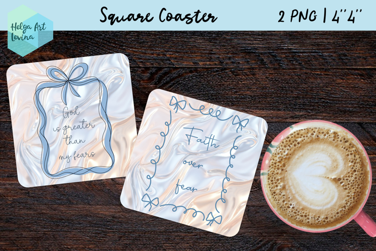 Religious quote, Metallic Square Coaster Sublimation