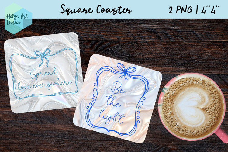 Religious quote, Metallic Square Coaster Sublimation