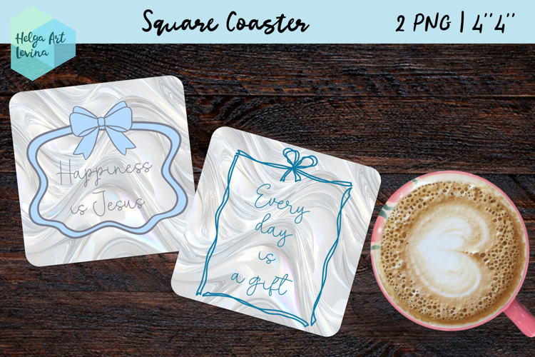 Religious quote, Metallic Square Coaster Sublimation