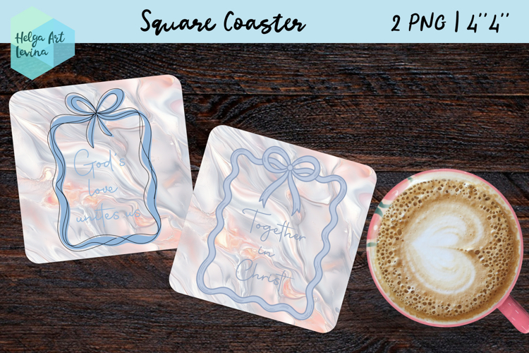 Religious quote, Metallic Square Coaster Sublimation