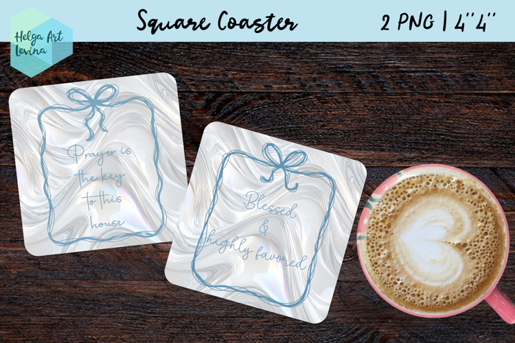Religious quote, Metallic Square Coaster Sublimation