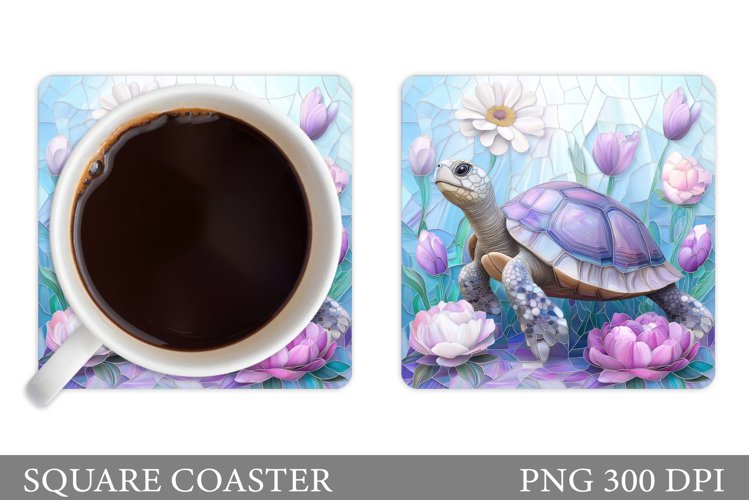 Sea Turtle Coaster Design. Turtle Coaster Sublimation example image 1