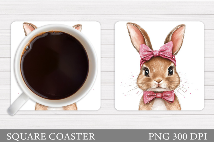 Cute Bunny Coaster Design. Bunny Sublimation
