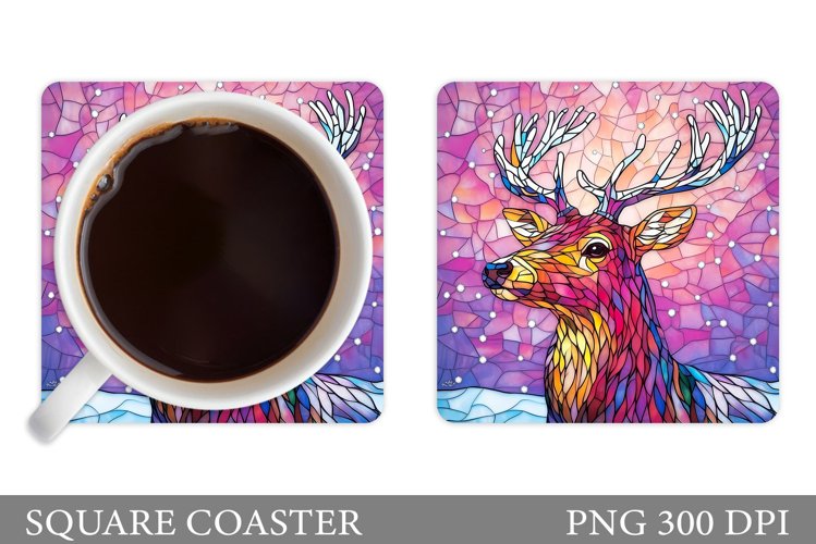 Christmas Deer Coaster Design. Christmas Coaster Sublimation