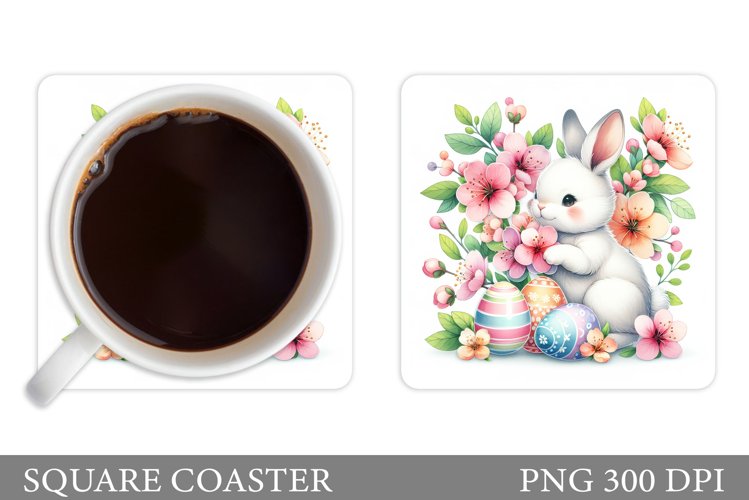 Easter Bunny Coaster Design. Easter Coaster Sublimation