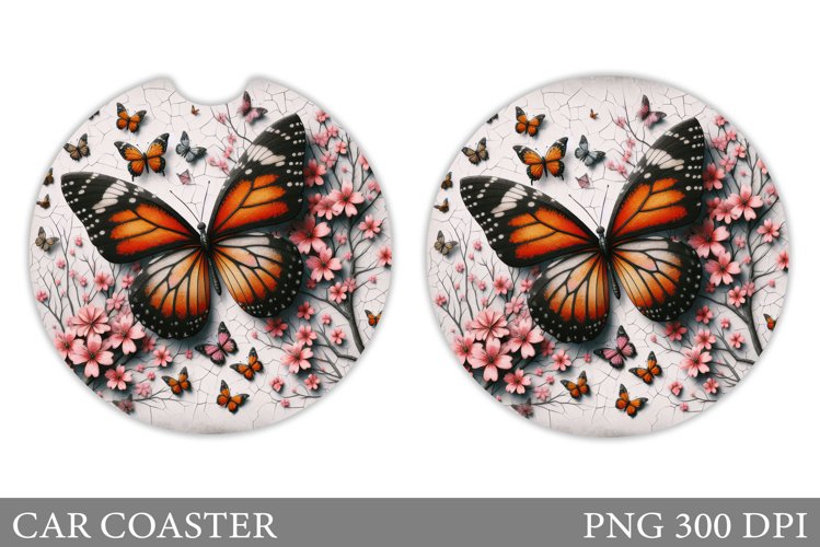 Butterfly Car Coaster Design. Butterfly Sublimation