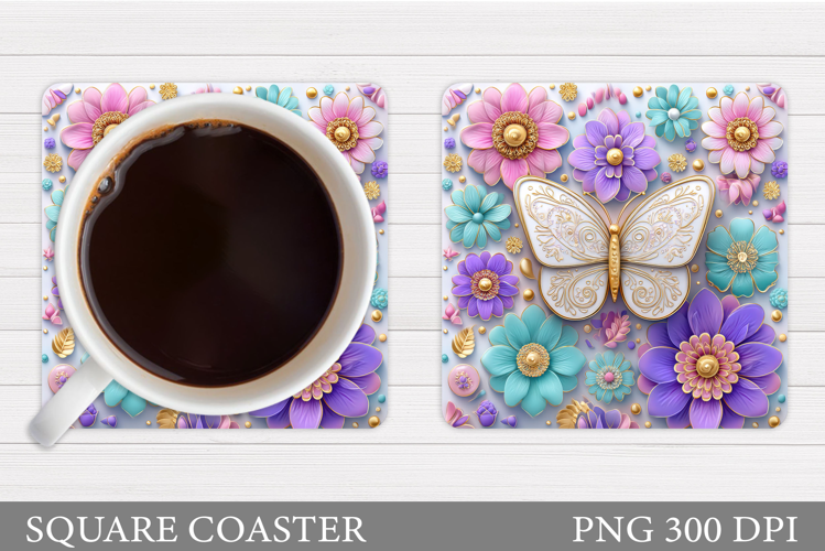 Butterfly Coaster Design. Butterfly Sublimation