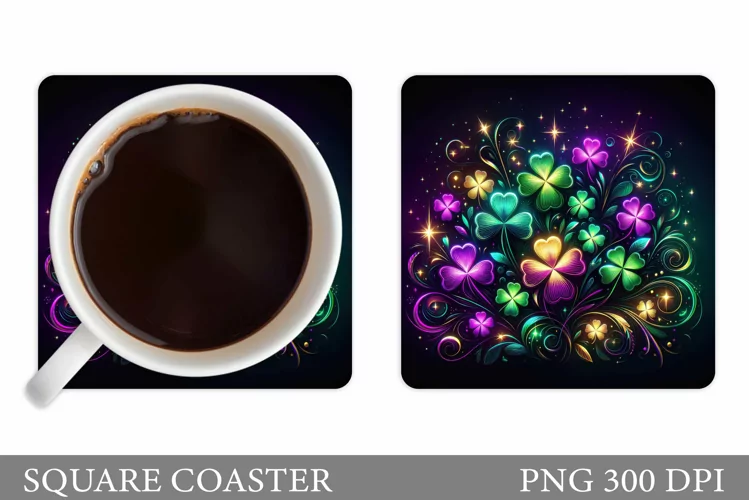 St Patrick Clover Coaster. St Patrick Coaster Sublimation