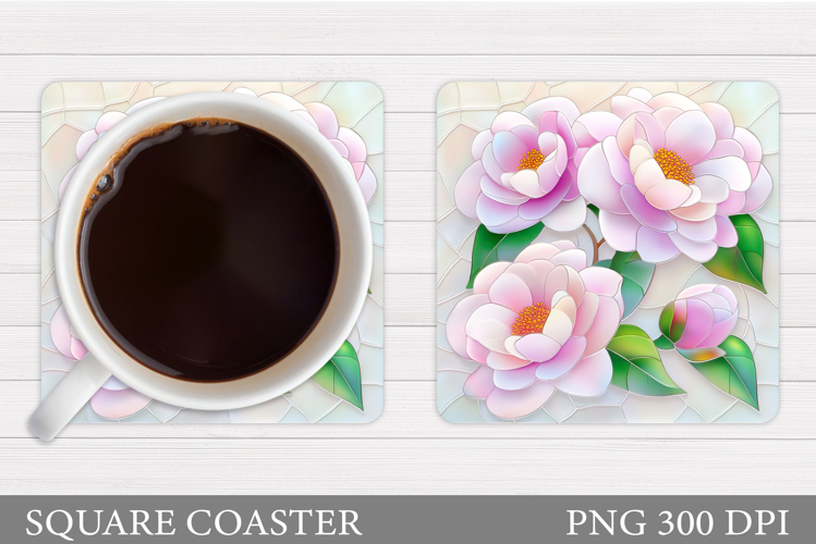 Floral Coaster Design. Flowers Coaster Sublimation