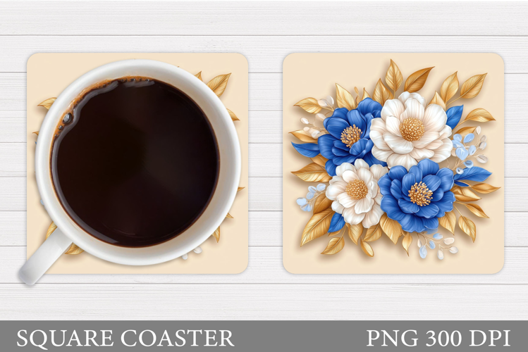 Flowers Round Coaster Sublimation. Flowers Coaster Design