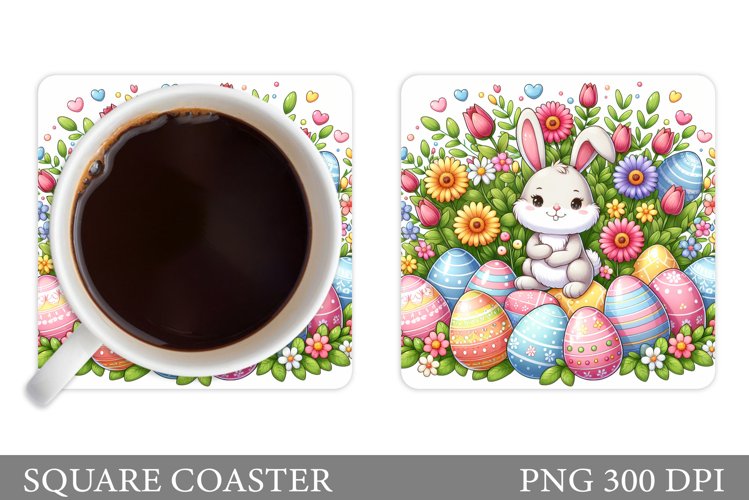 Easter Bunny Coaster Design. Easter Coaster Sublimation