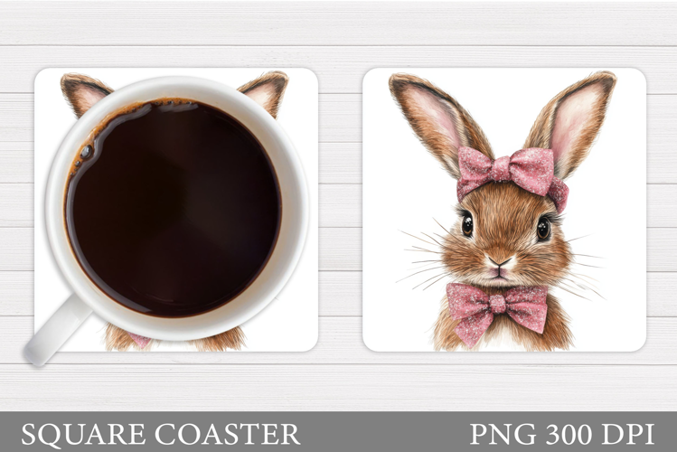 Cute Bunny Coaster Design. Bunny Sublimation