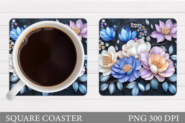 Flowers Coaster Design. Flowers Sublimation