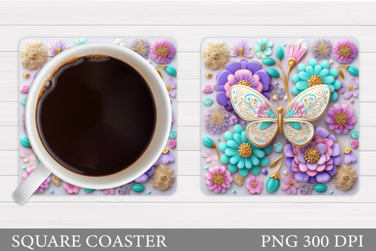 Butterfly Coaster Design. Butterfly Sublimation