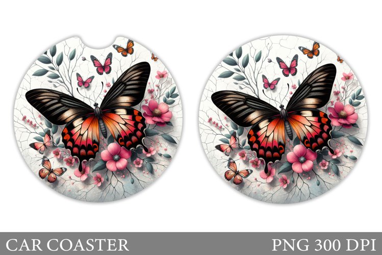 Butterfly Car Coaster Design. Butterfly Sublimation