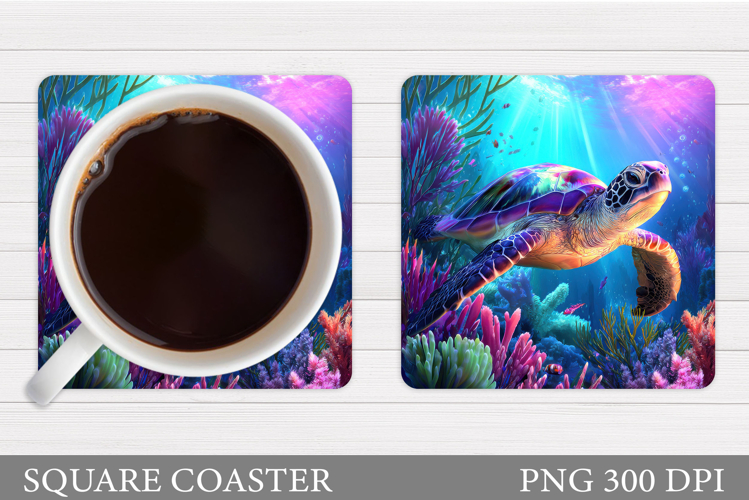 Sea Turtle Coaster Design. Turtle Coaster Sublimation