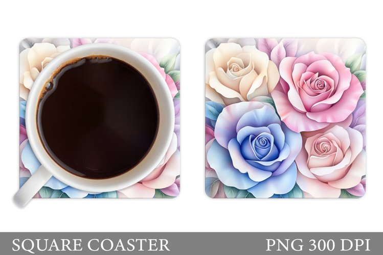 Roses Coaster Design. Roses Sublimation